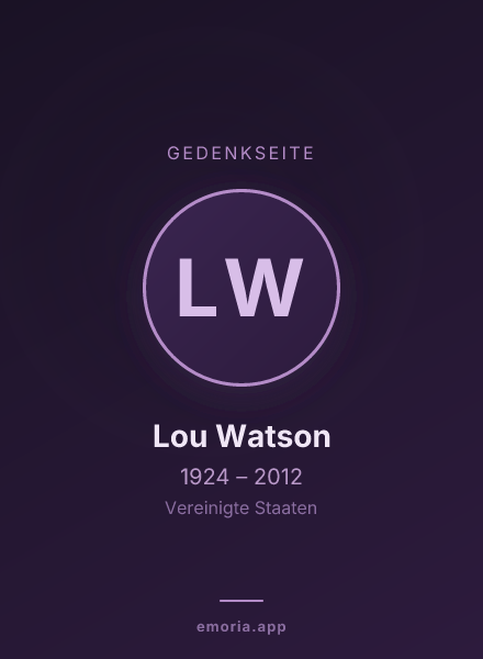 Gedenkportrait von Lou Watson