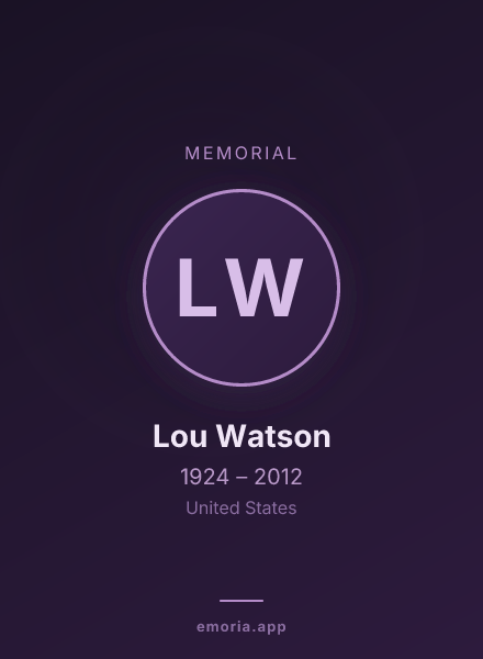 Memorial portrait of Lou Watson