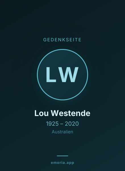 Gedenkportrait von Lou Westende