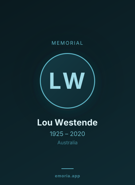 Memorial portrait of Lou Westende