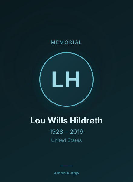 Memorial portrait of Lou Wills Hildreth