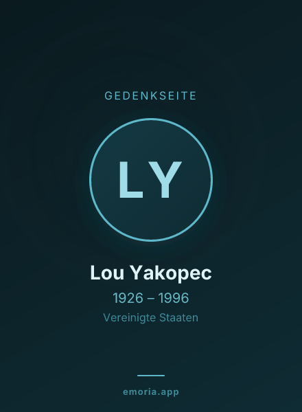 Gedenkportrait von Lou Yakopec