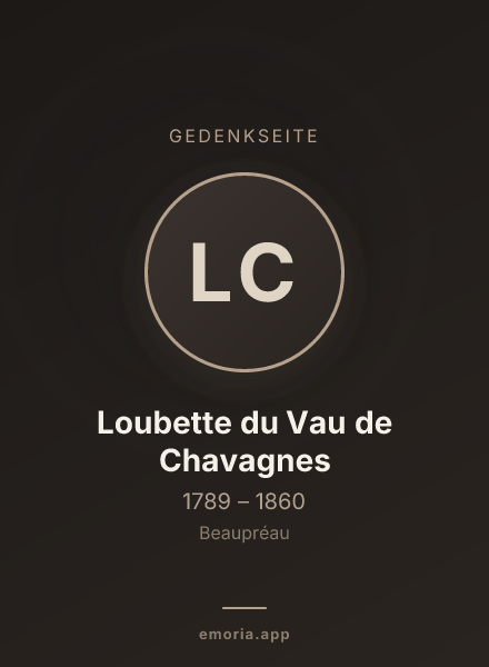 Gedenkportrait von Loubette du Vau de Chavagnes