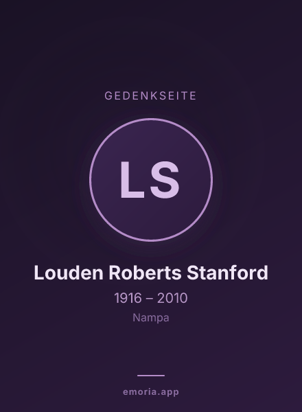 Gedenkportrait von Louden Roberts Stanford