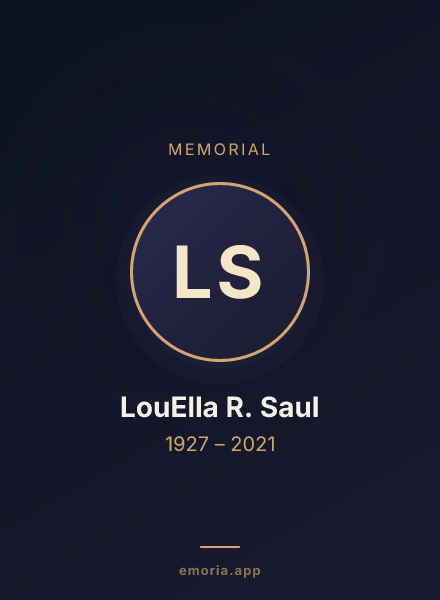 Memorial portrait of LouElla R. Saul