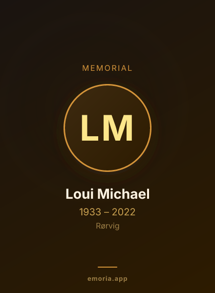Memorial portrait of Loui Michael
