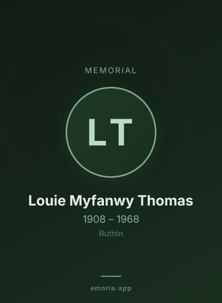 Memorial portrait of Louie Myfanwy Thomas