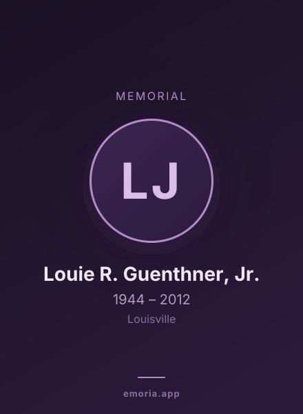 Memorial portrait of Louie R. Guenthner, Jr.