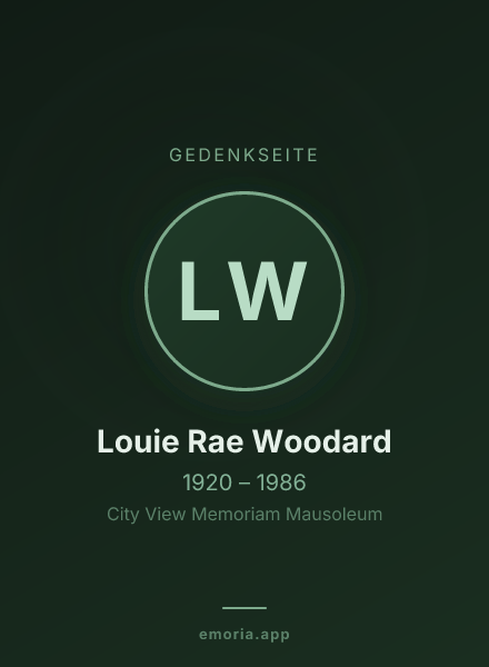Gedenkportrait von Louie Rae Woodard
