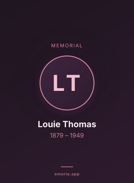 Memorial portrait of Louie Thomas