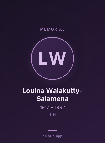Memorial portrait of Louina Walakutty-Salamena