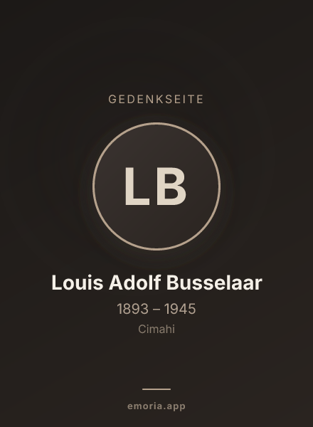 Gedenkportrait von Louis Adolf Busselaar