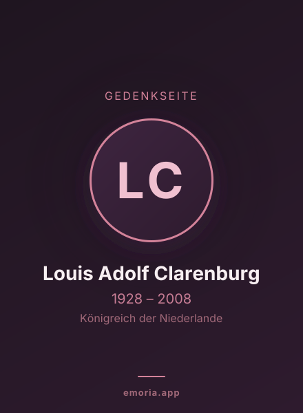 Gedenkportrait von Louis Adolf Clarenburg