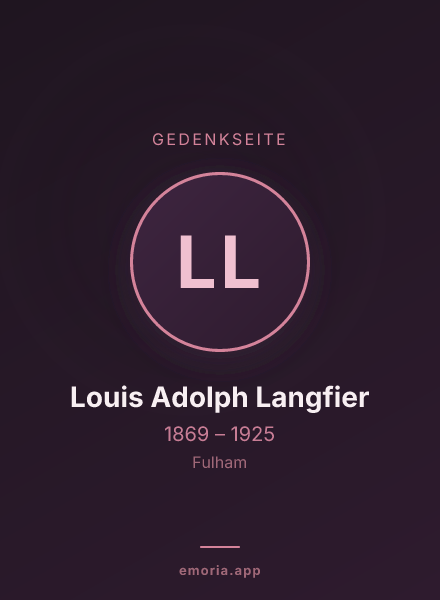 Gedenkportrait von Louis Adolph Langfier