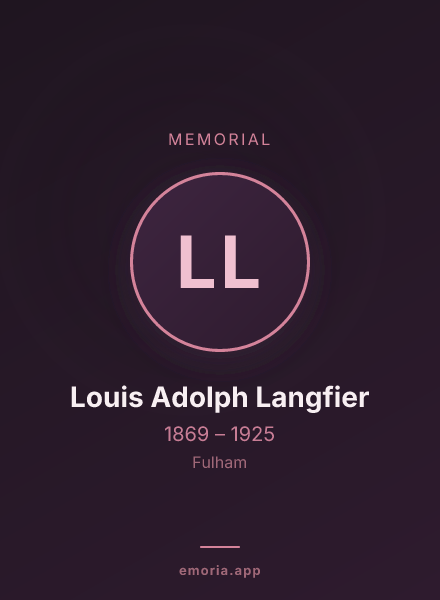 Memorial portrait of Louis Adolph Langfier