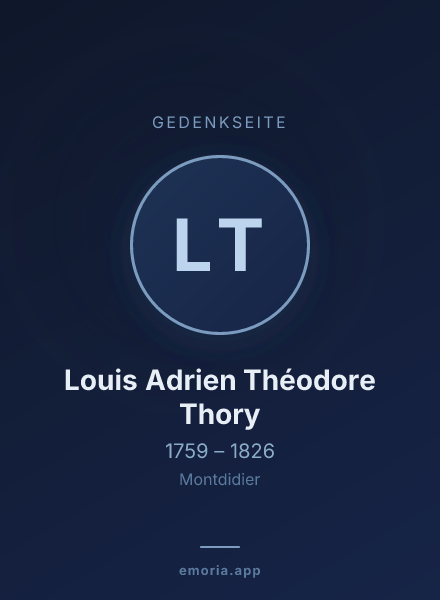 Gedenkportrait von Louis Adrien Théodore Thory