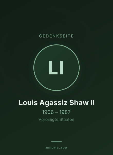 Gedenkportrait von Louis Agassiz Shaw II