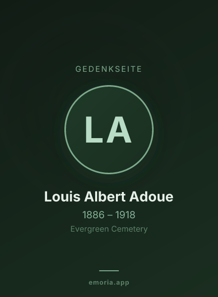 Gedenkportrait von Louis Albert Adoue
