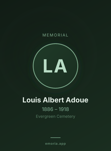 Memorial portrait of Louis Albert Adoue