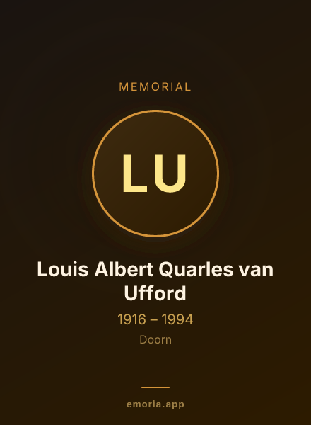 Memorial portrait of Louis Albert Quarles van Ufford