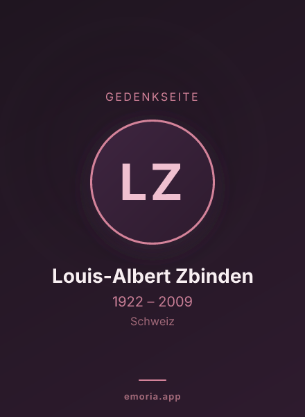 Gedenkportrait von Louis-Albert Zbinden