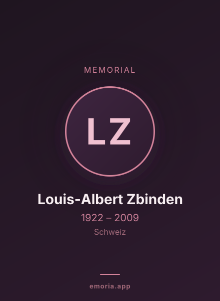 Memorial portrait of Louis-Albert Zbinden