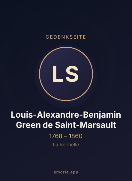 Gedenkportrait von Louis-Alexandre-Benjamin Green de Saint-Marsault