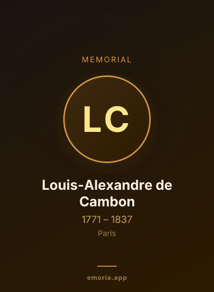 Memorial portrait of Louis-Alexandre de Cambon