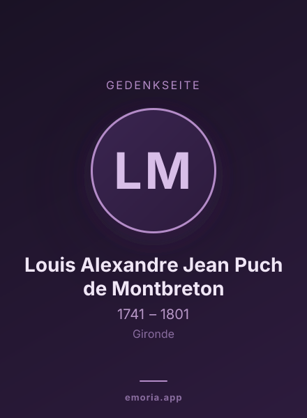 Gedenkportrait von Louis Alexandre Jean Puch de Montbreton
