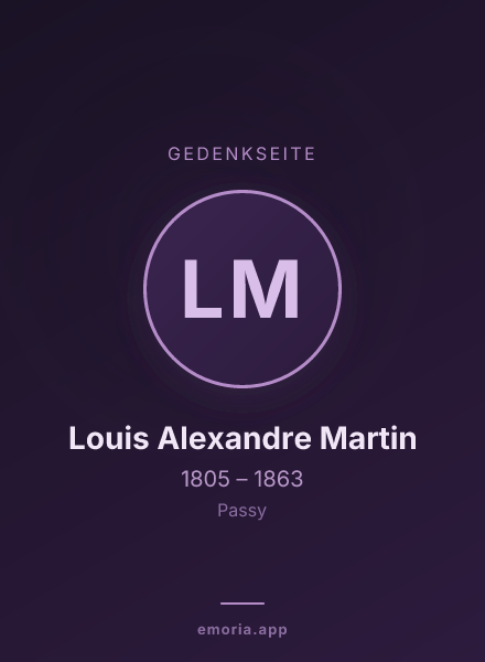 Gedenkportrait von Louis Alexandre Martin
