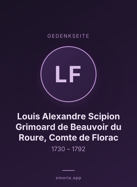 Gedenkportrait von Louis Alexandre Scipion Grimoard de Beauvoir du Roure, Comte de Florac