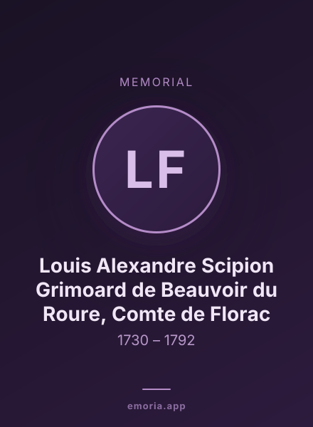 Memorial portrait of Louis Alexandre Scipion Grimoard de Beauvoir du Roure, Comte de Florac