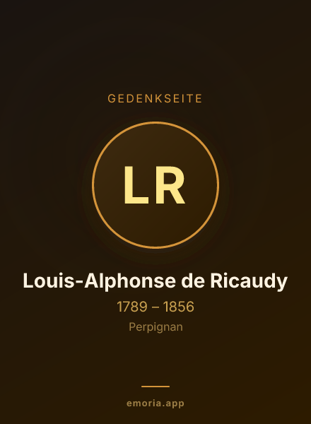 Gedenkportrait von Louis-Alphonse de Ricaudy