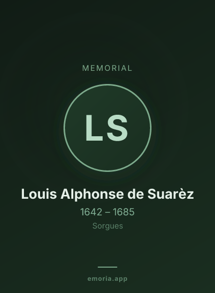 Memorial portrait of Louis Alphonse de Suarèz