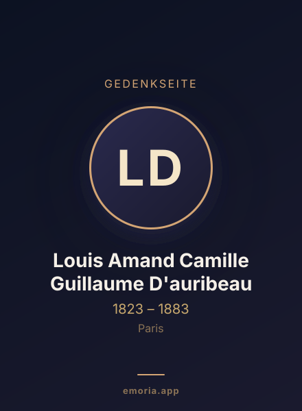 Gedenkportrait von Louis Amand Camille Guillaume D'auribeau