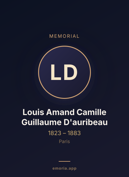 Memorial portrait of Louis Amand Camille Guillaume D'auribeau