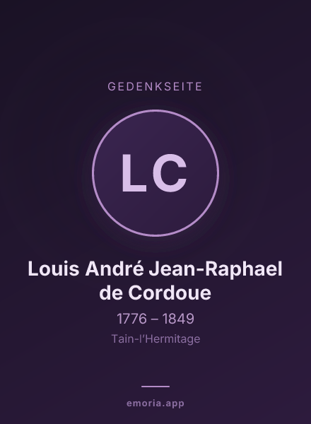 Gedenkportrait von Louis André Jean-Raphael de Cordoue