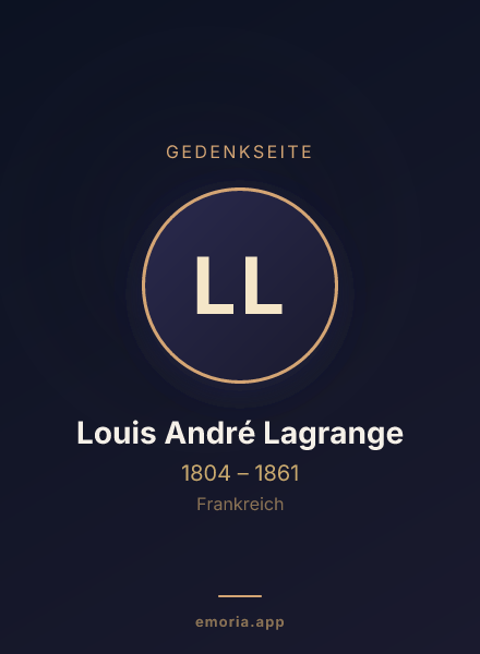 Gedenkportrait von Louis André Lagrange
