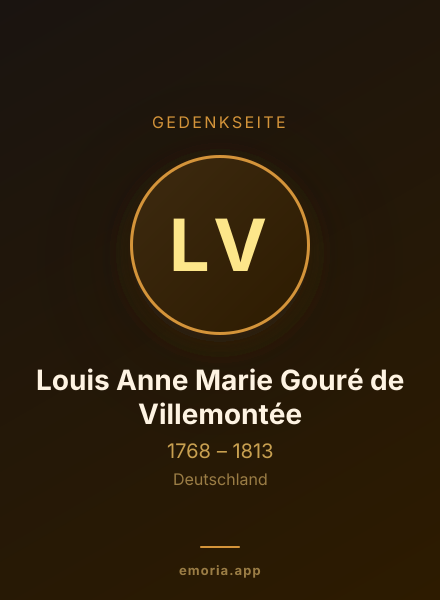 Gedenkportrait von Louis Anne Marie Gouré de Villemontée