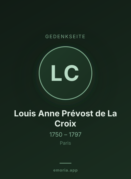 Gedenkportrait von Louis Anne Prévost de La Croix