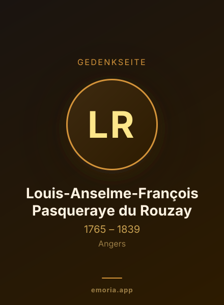 Gedenkportrait von Louis-Anselme-François Pasqueraye du Rouzay