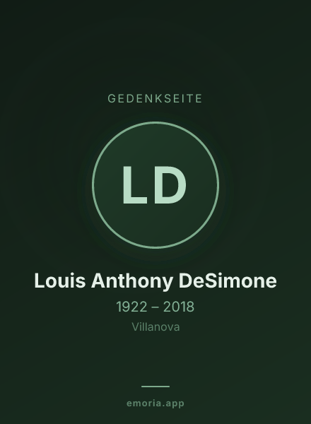 Gedenkportrait von Louis Anthony DeSimone