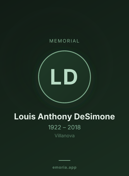 Memorial portrait of Louis Anthony DeSimone