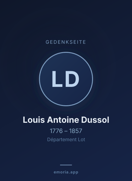 Gedenkportrait von Louis Antoine Dussol