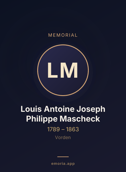 Memorial portrait of Louis Antoine Joseph Philippe Mascheck