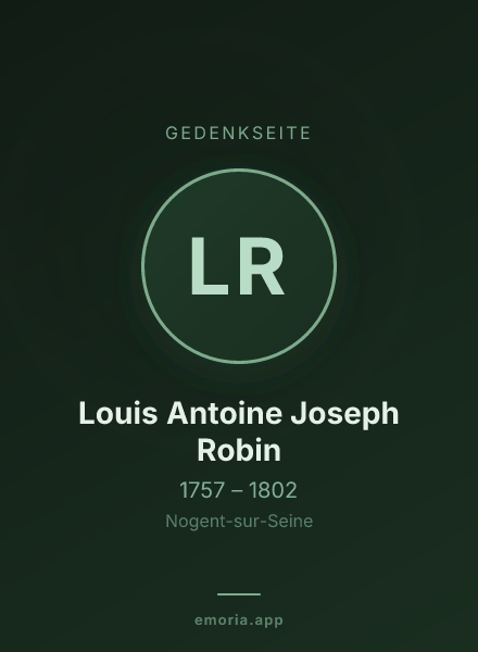 Gedenkportrait von Louis Antoine Joseph Robin