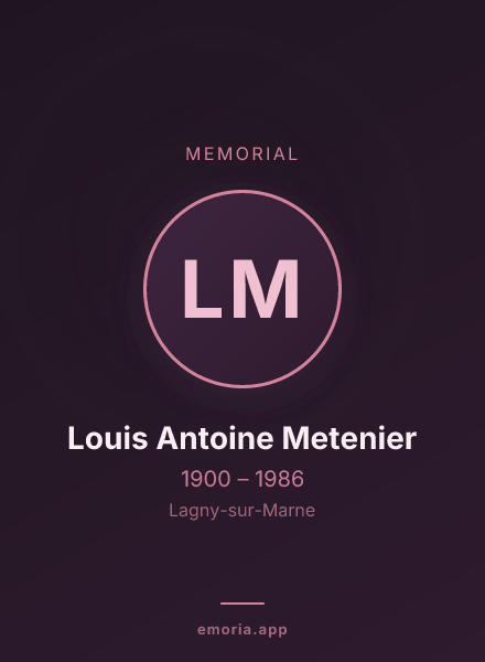Memorial portrait of Louis Antoine Metenier