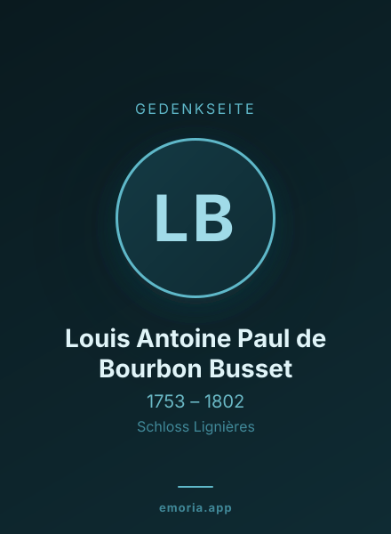 Gedenkportrait von Louis Antoine Paul de Bourbon Busset
