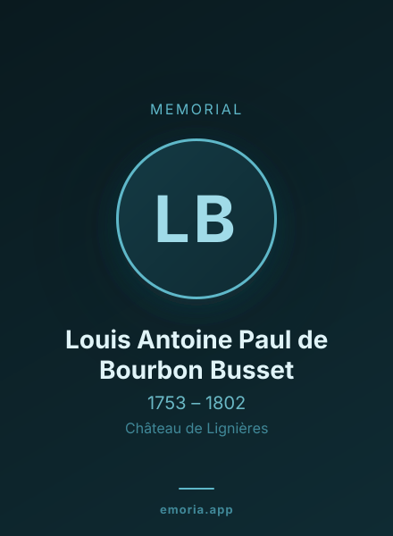 Memorial portrait of Louis Antoine Paul de Bourbon Busset