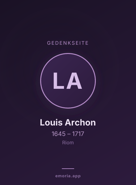 Gedenkportrait von Louis Archon